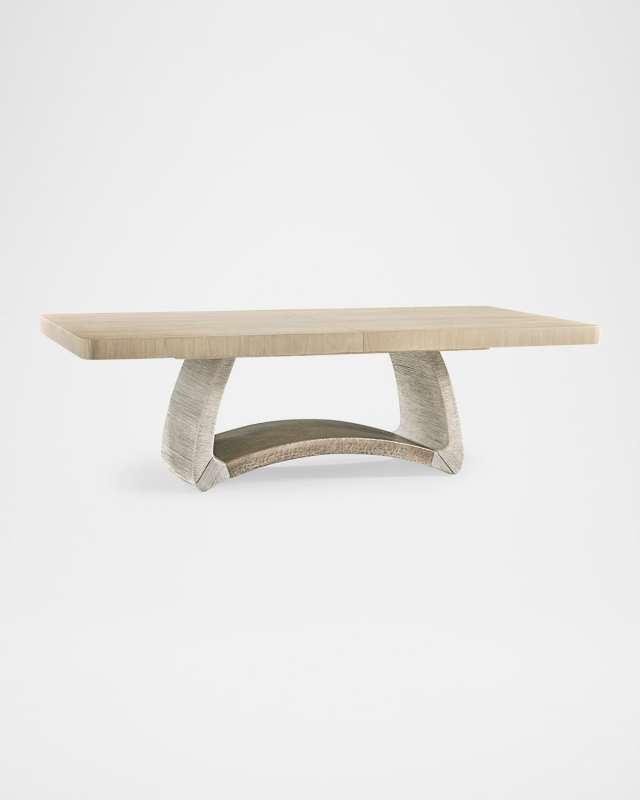 Water Swell 100" Danish Cord Dining Table with Leaf